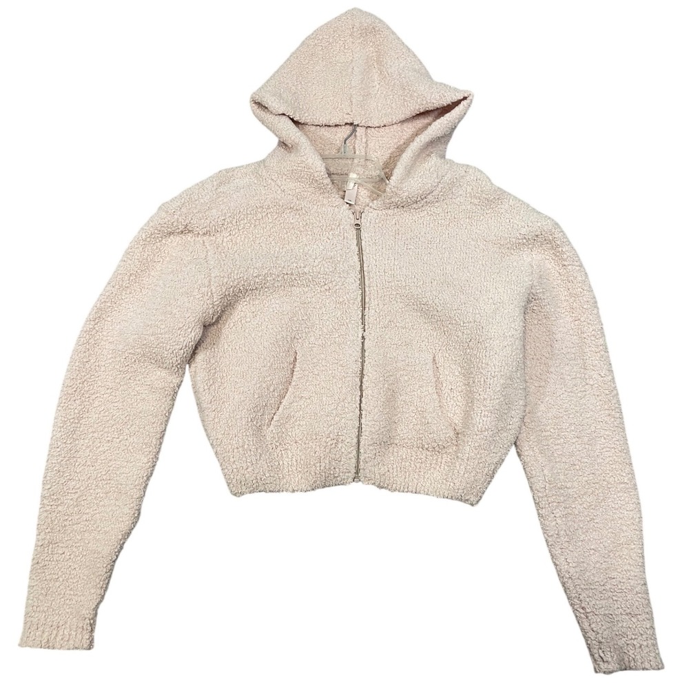 SKIMS Teddy Sherpa Zip Up Hoodie L/XL Pale Pink